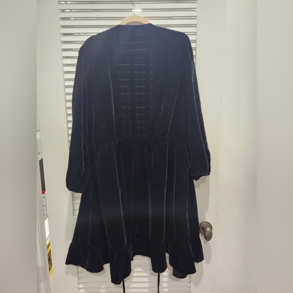 Gap Velvet Black Wrap Mini Dress XXL - Picture 3 of 6